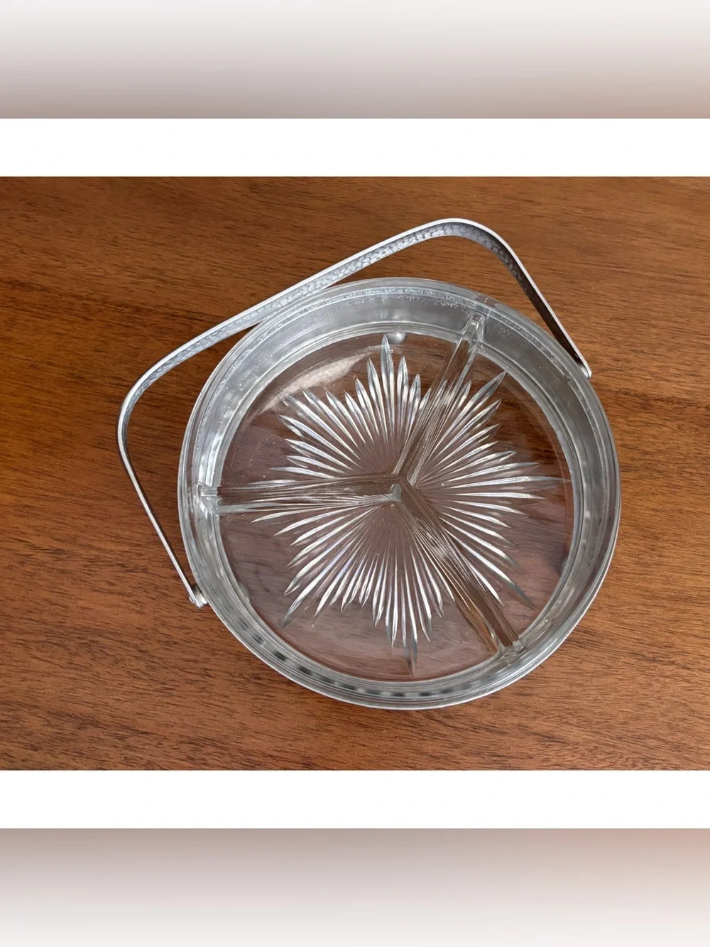 Vintage Divided Glass Relish Candy Dish W. M. MTS.  4054